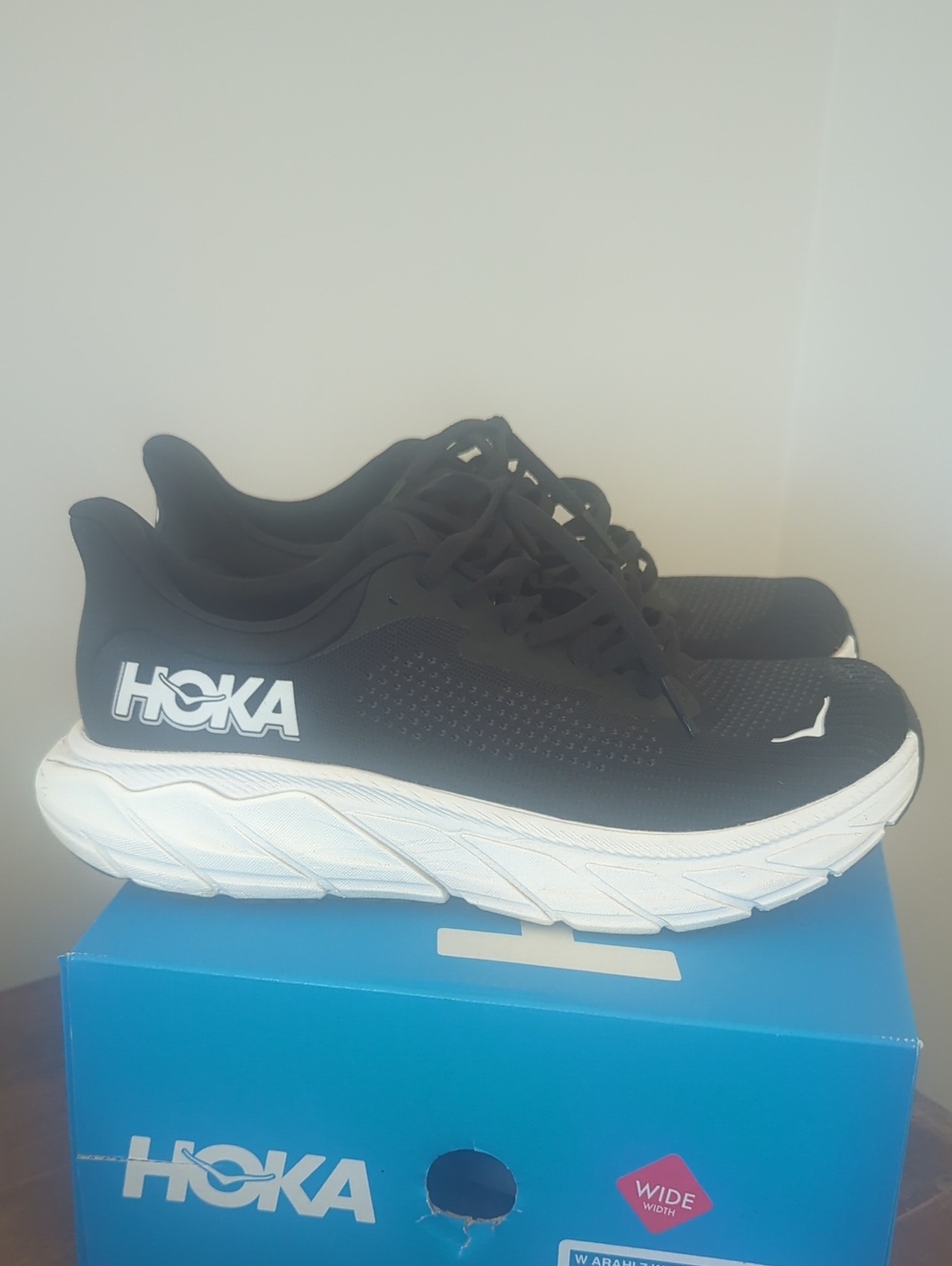 Hoka Black and White Running Shoes
